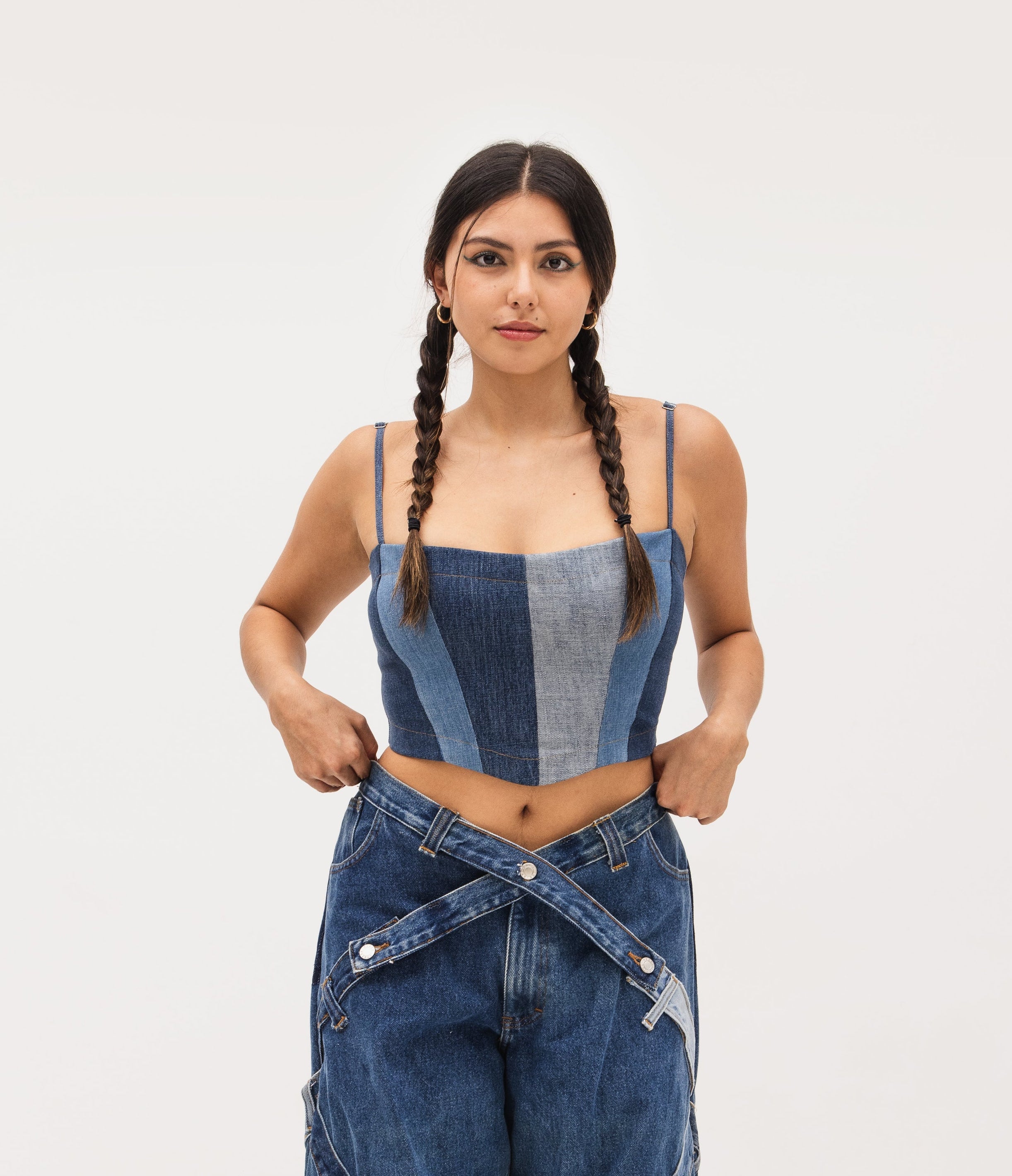 The Multitoned Denim Corset