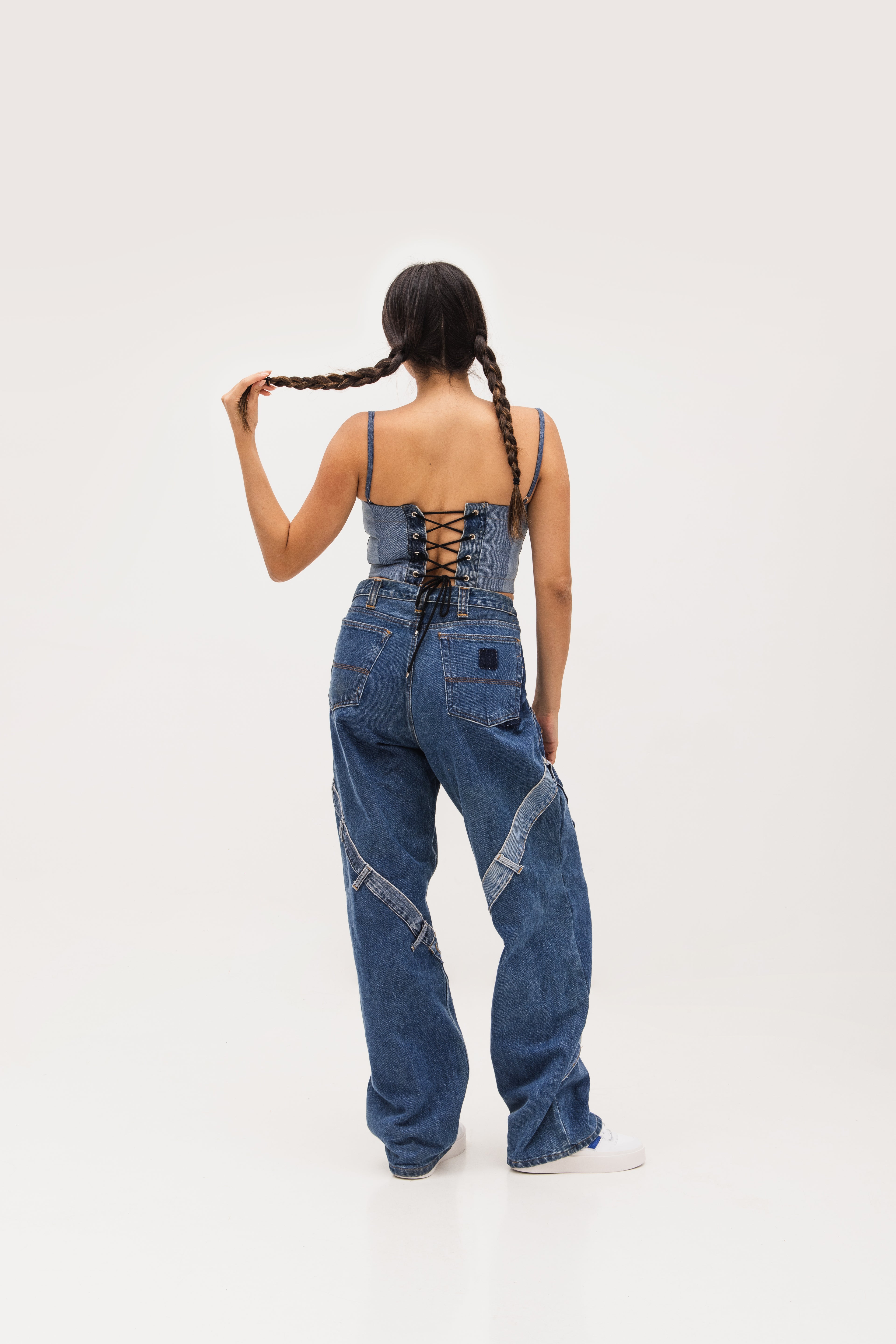 The Multitoned Denim Corset