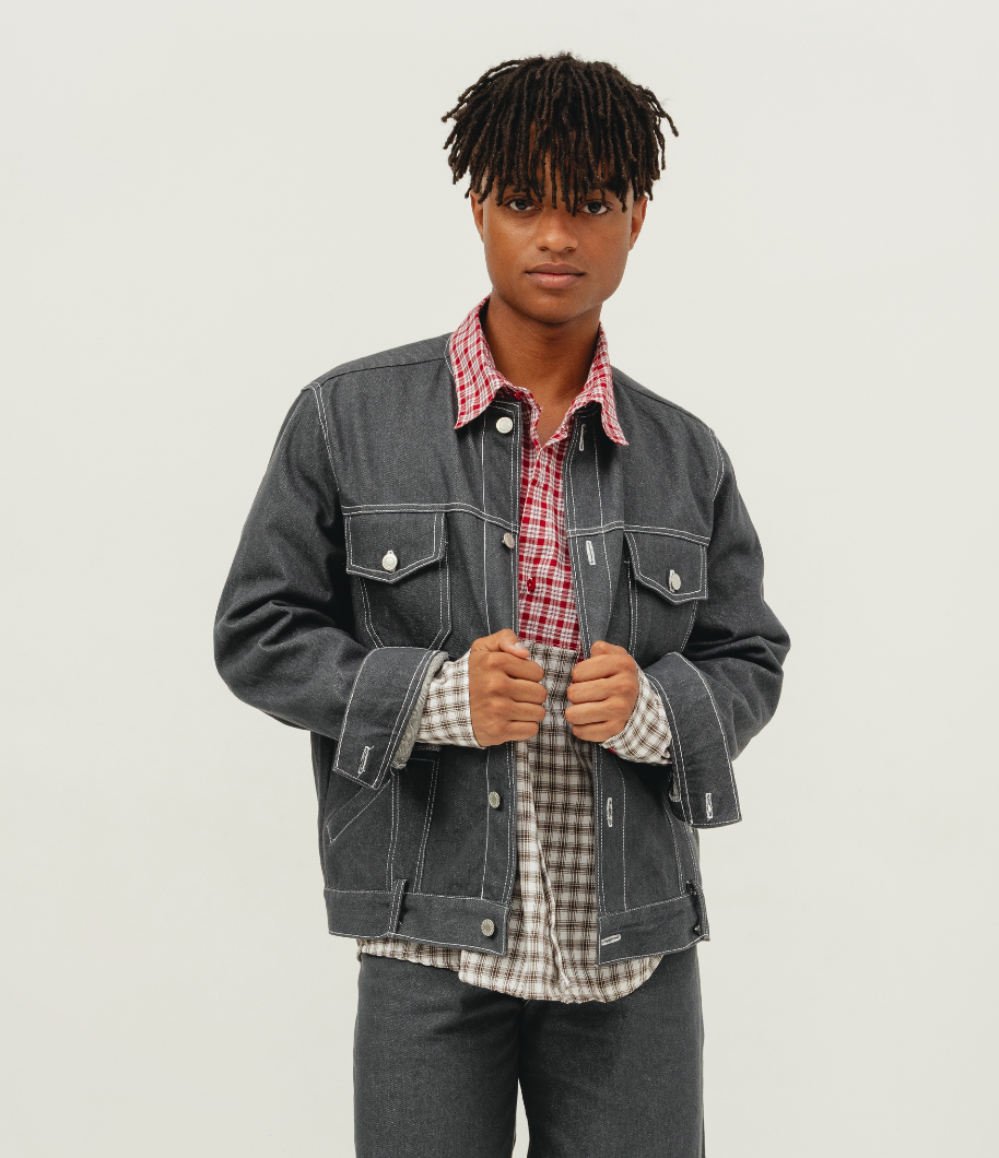 The Collarless Denim Jacket