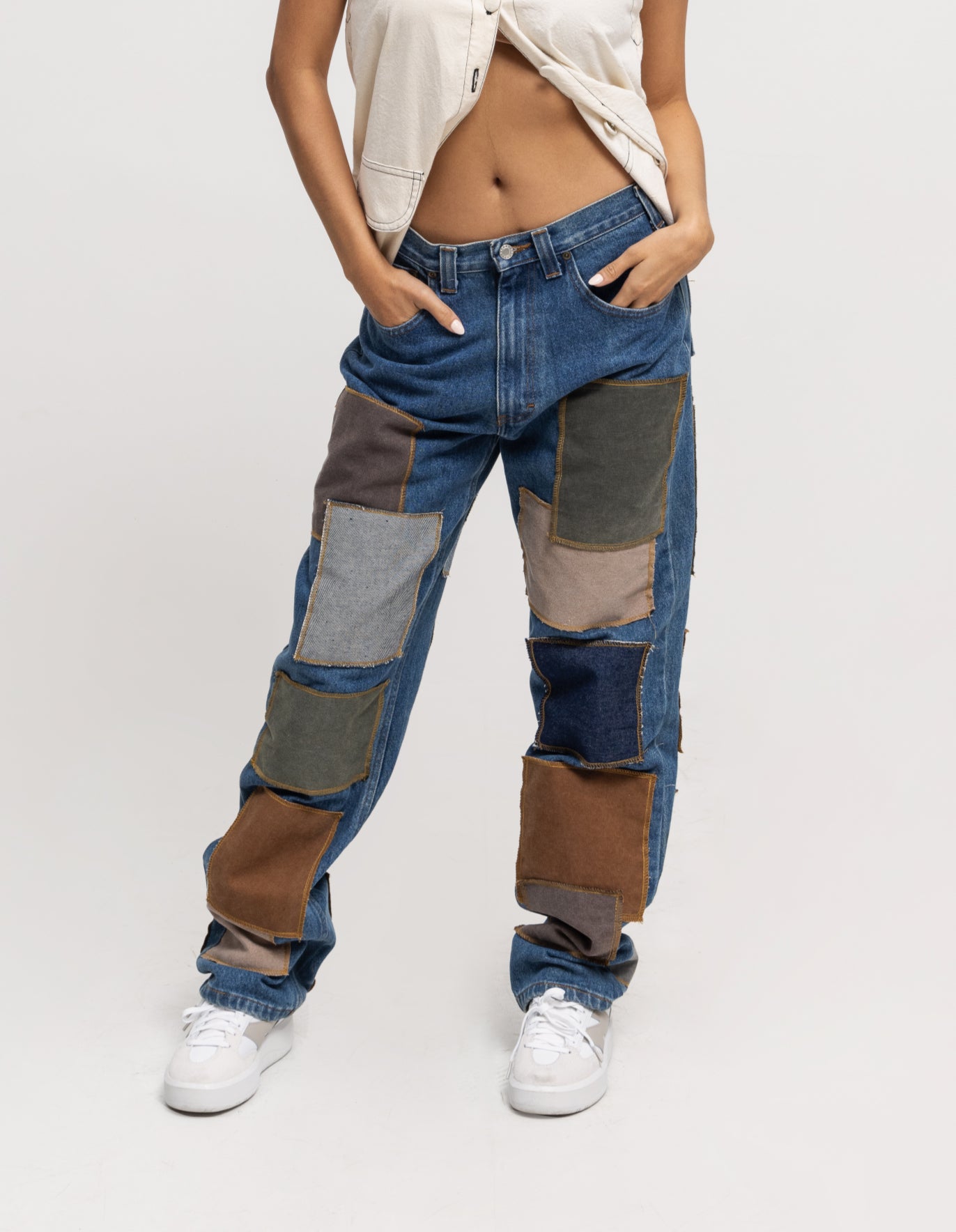 The Green Forest Patchwork Jeans- Made To Order