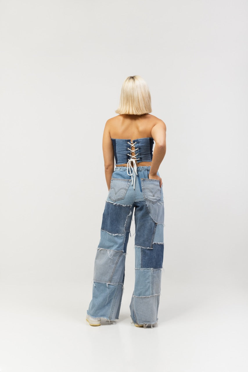 The Denim Patchwork Pants