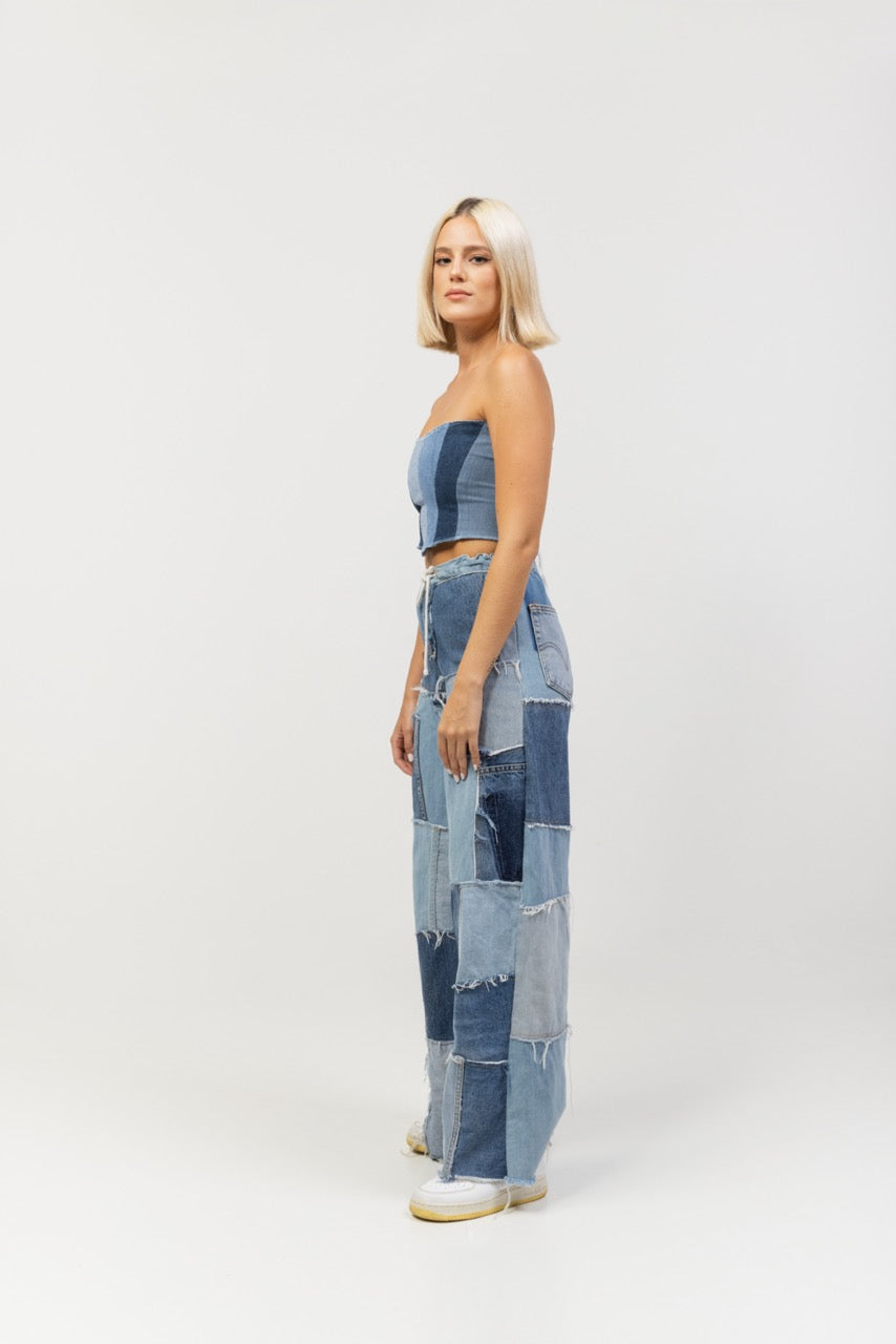 The Denim Patchwork Pants