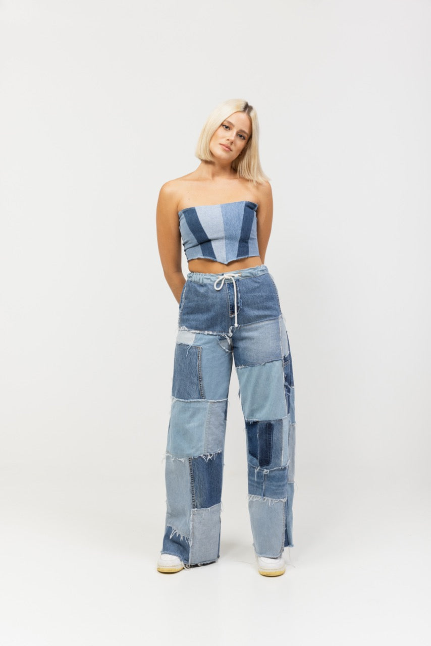 The Denim Patchwork Pants